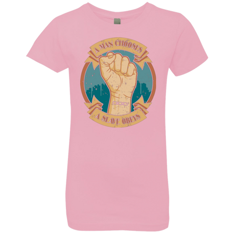 T-Shirts Light Pink / YXS A Man Chooses A Slave Obeys Girls Premium T-Shirt