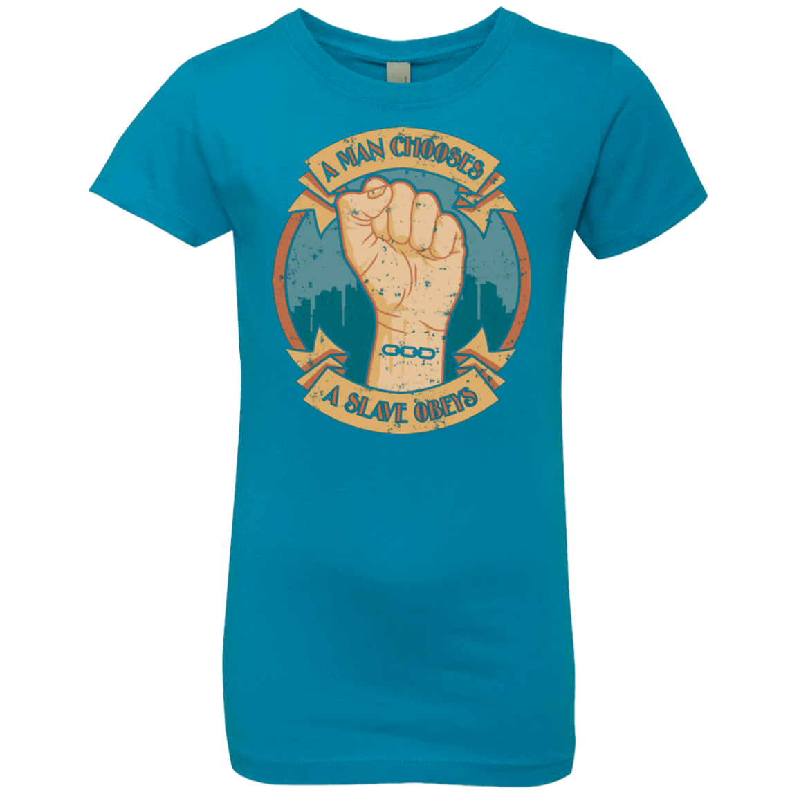 T-Shirts Turquoise / YXS A Man Chooses A Slave Obeys Girls Premium T-Shirt