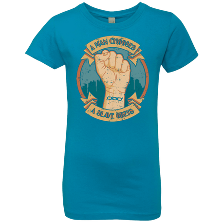 T-Shirts Turquoise / YXS A Man Chooses A Slave Obeys Girls Premium T-Shirt