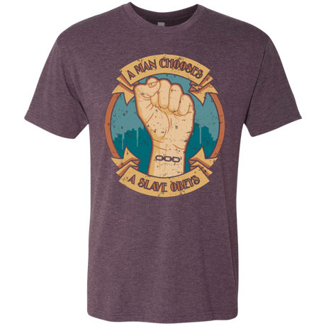 T-Shirts Vintage Purple / Small A Man Chooses A Slave Obeys Men's Triblend T-Shirt