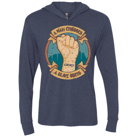 T-Shirts Vintage Navy / X-Small A Man Chooses A Slave Obeys Triblend Long Sleeve Hoodie Tee