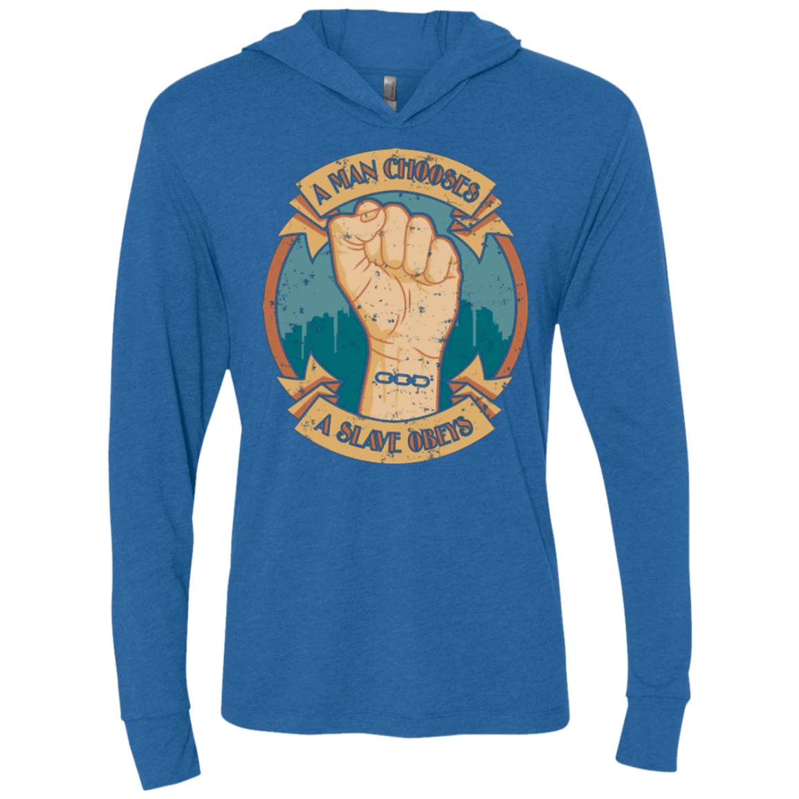 T-Shirts Vintage Royal / X-Small A Man Chooses A Slave Obeys Triblend Long Sleeve Hoodie Tee
