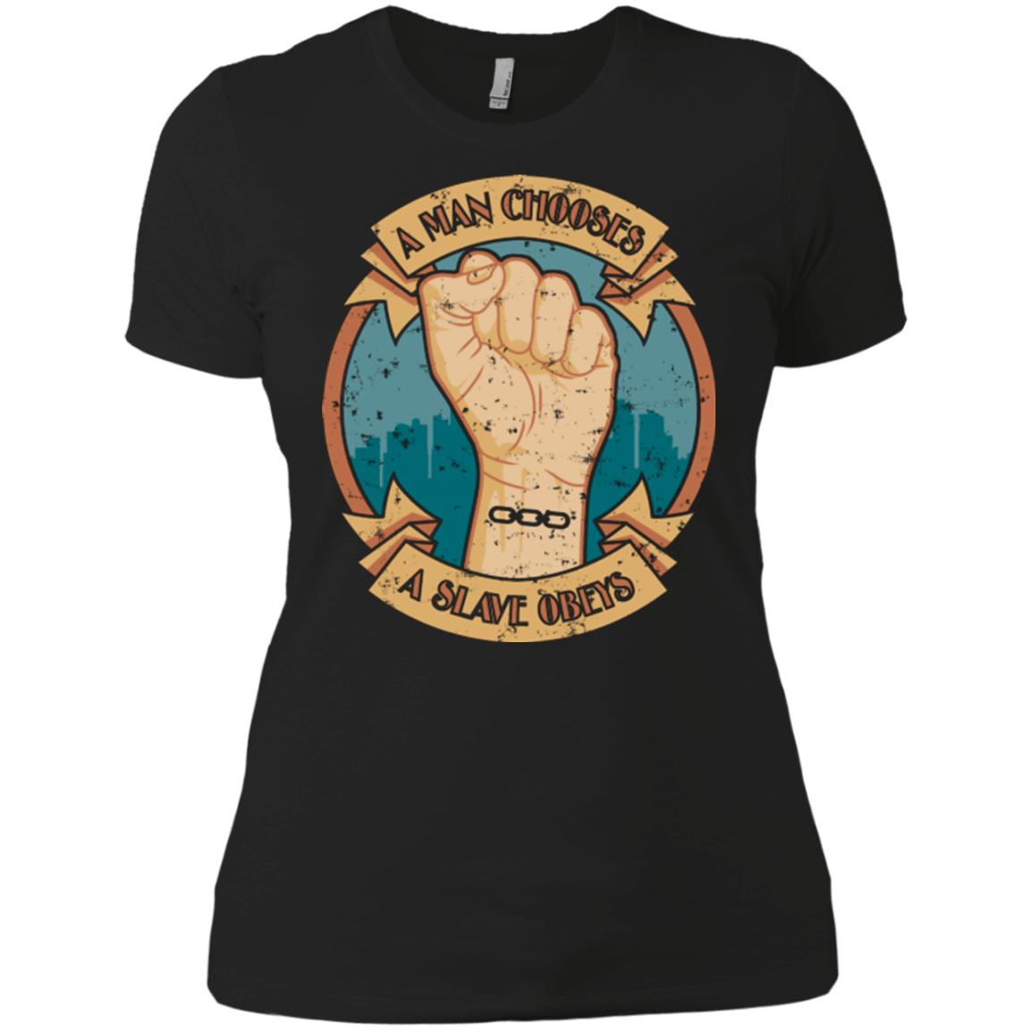 T-Shirts Black / X-Small A Man Chooses A Slave Obeys Women's Premium T-Shirt