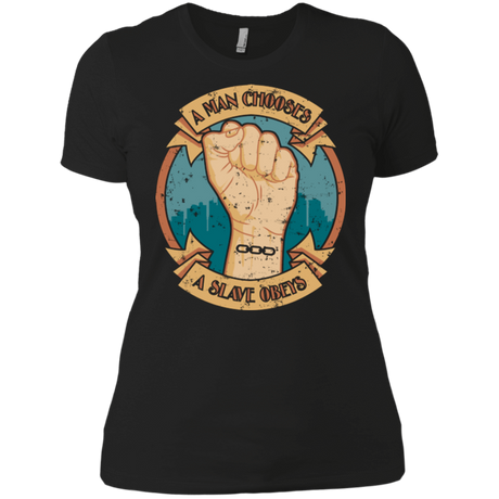 T-Shirts Black / X-Small A Man Chooses A Slave Obeys Women's Premium T-Shirt