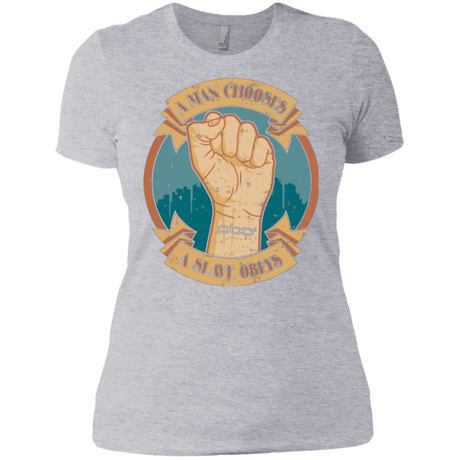 T-Shirts Heather Grey / X-Small A Man Chooses A Slave Obeys Women's Premium T-Shirt