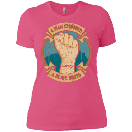 T-Shirts Hot Pink / X-Small A Man Chooses A Slave Obeys Women's Premium T-Shirt