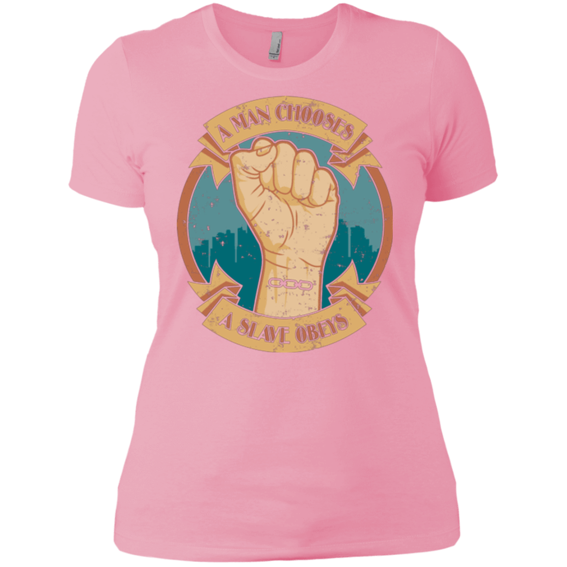 T-Shirts Light Pink / X-Small A Man Chooses A Slave Obeys Women's Premium T-Shirt