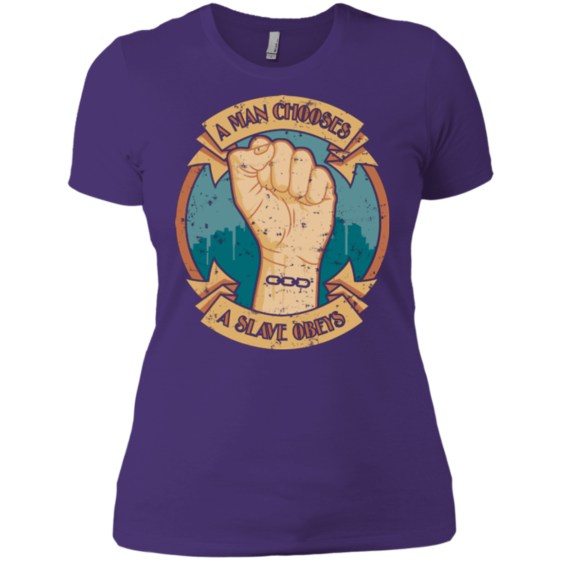 T-Shirts Purple / X-Small A Man Chooses A Slave Obeys Women's Premium T-Shirt