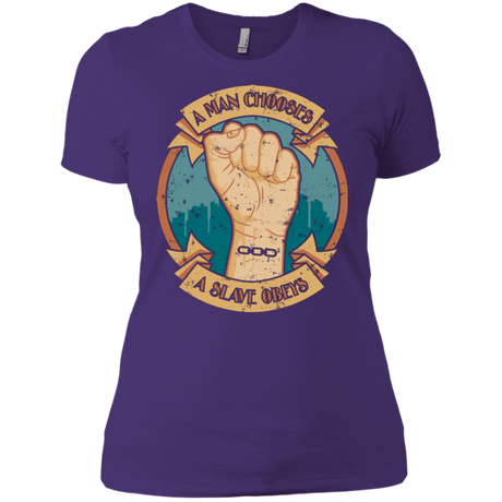 T-Shirts Purple / X-Small A Man Chooses A Slave Obeys Women's Premium T-Shirt