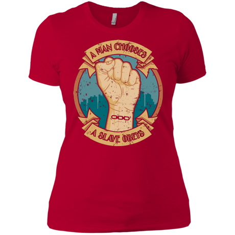 T-Shirts Red / X-Small A Man Chooses A Slave Obeys Women's Premium T-Shirt