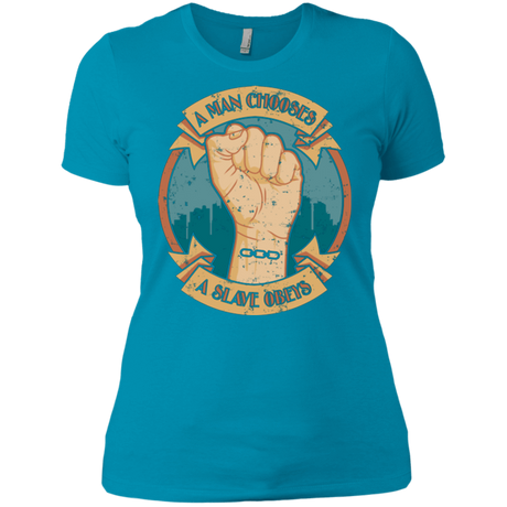 T-Shirts Turquoise / X-Small A Man Chooses A Slave Obeys Women's Premium T-Shirt