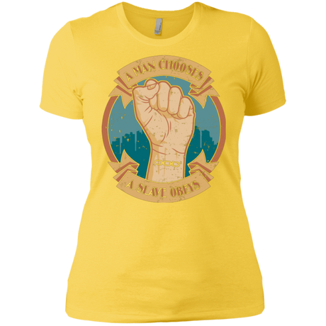 T-Shirts Vibrant Yellow / X-Small A Man Chooses A Slave Obeys Women's Premium T-Shirt