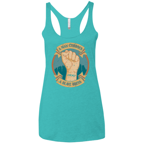 T-Shirts Tahiti Blue / X-Small A Man Chooses A Slave Obeys Women's Triblend Racerback Tank