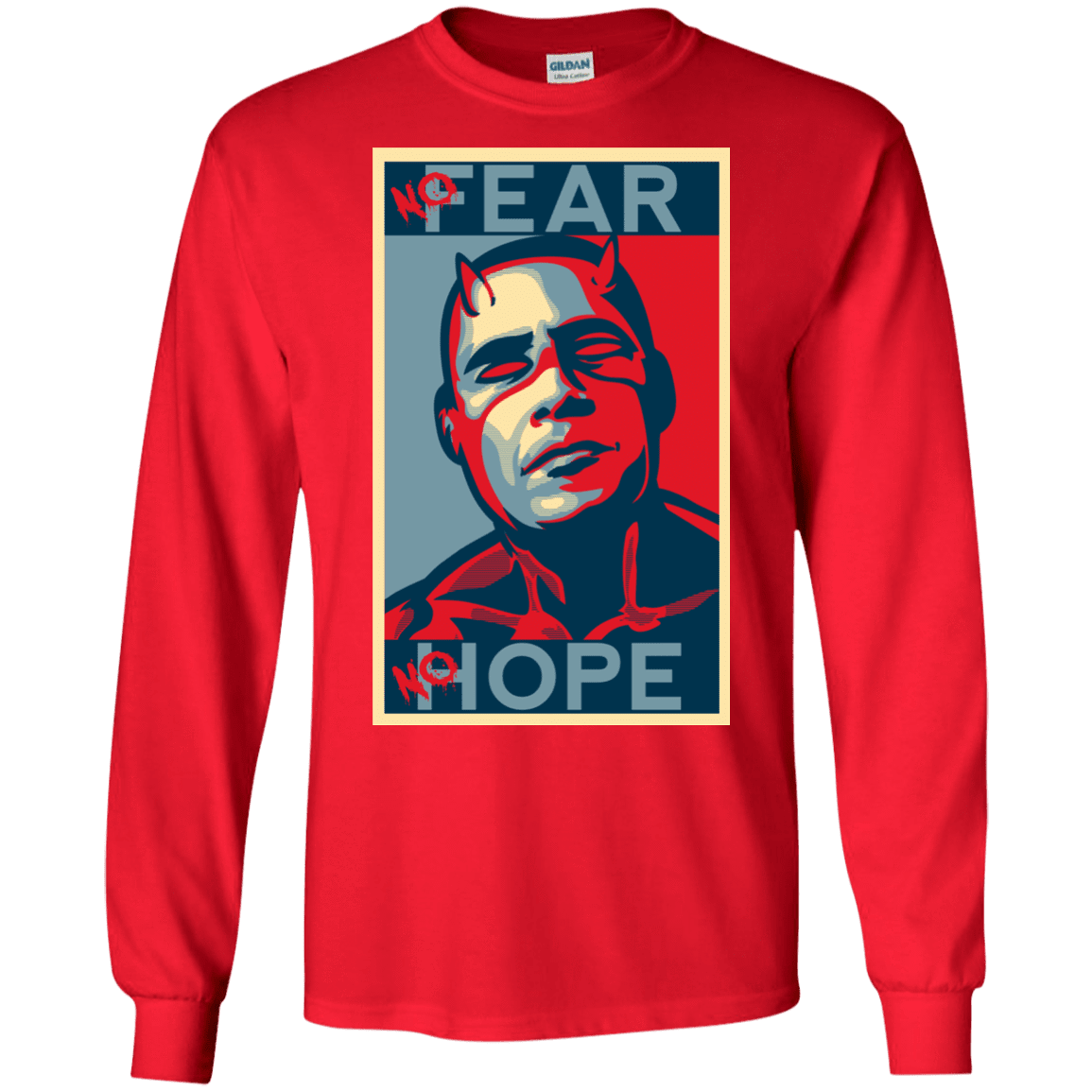 T-Shirts Red / S A man with no fear Men's Long Sleeve T-Shirt