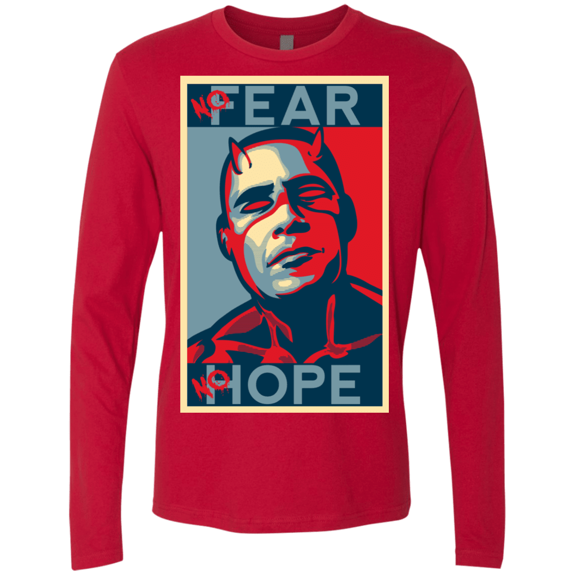 T-Shirts Red / Small A man with no fear Men's Premium Long Sleeve