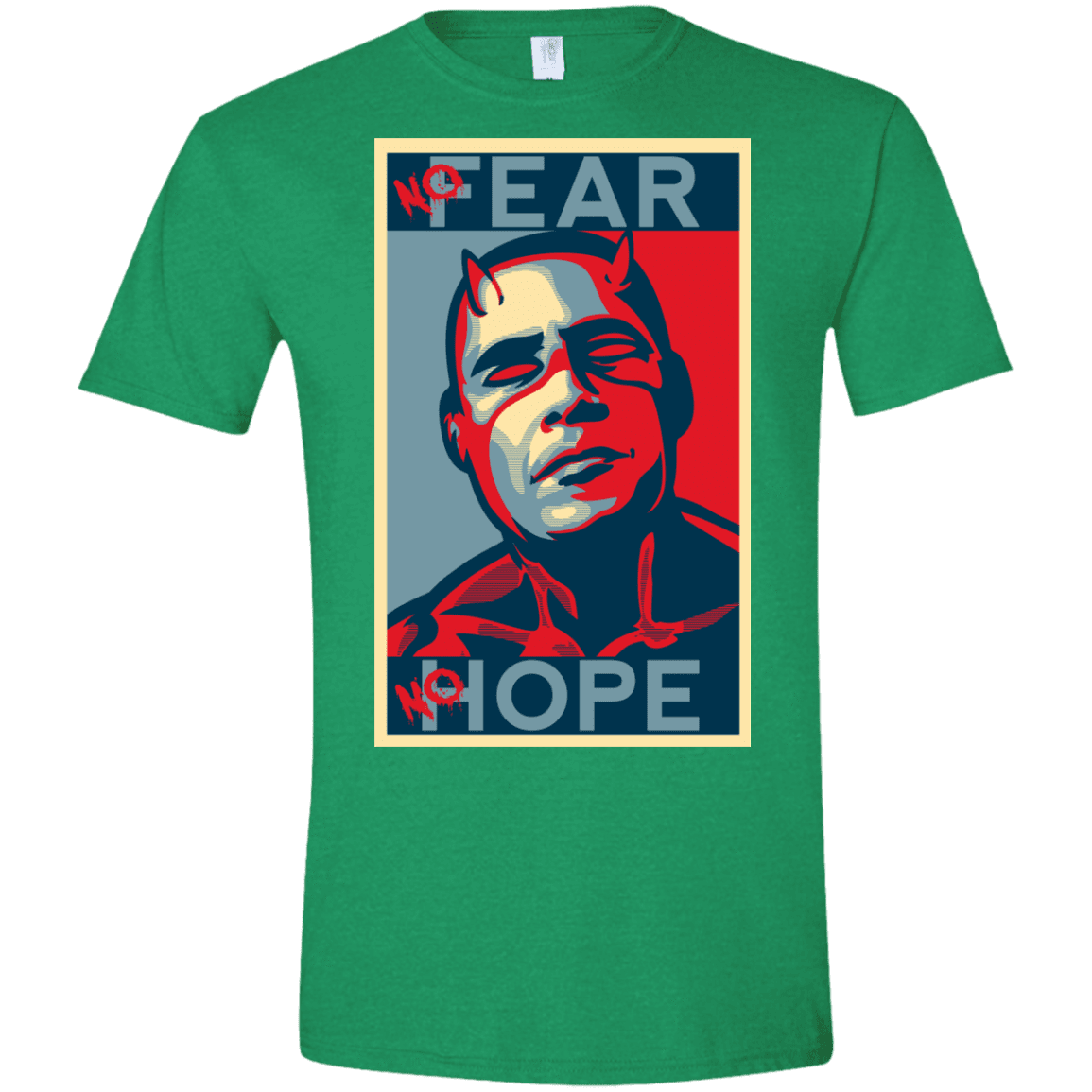 T-Shirts Heather Irish Green / S A man with no fear Men's Semi-Fitted Softstyle