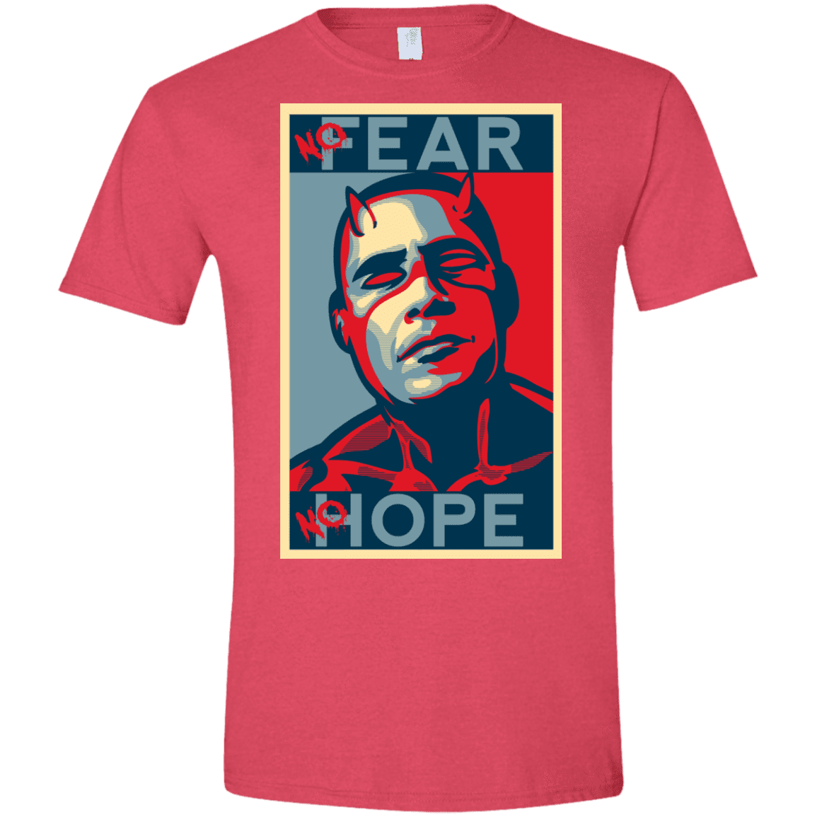 T-Shirts Heather Red / S A man with no fear Men's Semi-Fitted Softstyle