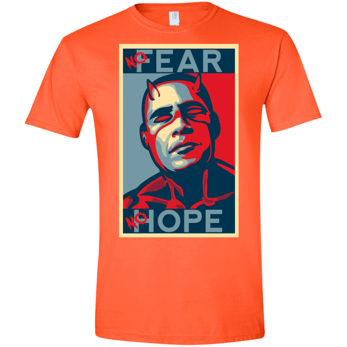 T-Shirts Orange / S A man with no fear Men's Semi-Fitted Softstyle