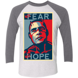 T-Shirts Heather White/Premium Heather / X-Small A man with no fear Men's Triblend 3/4 Sleeve