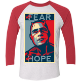 T-Shirts Heather White/Vintage Red / X-Small A man with no fear Men's Triblend 3/4 Sleeve