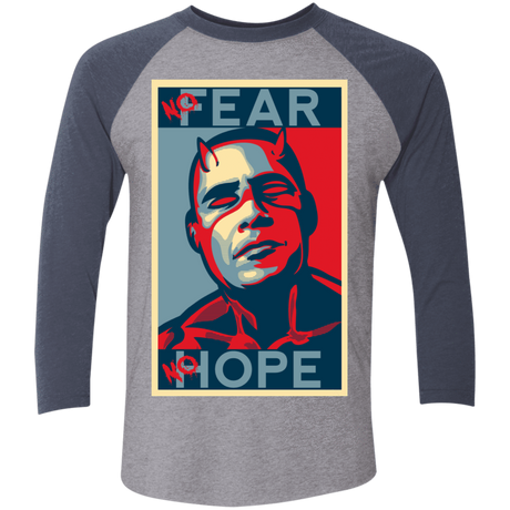 T-Shirts Premium Heather/Vintage Navy / X-Small A man with no fear Men's Triblend 3/4 Sleeve