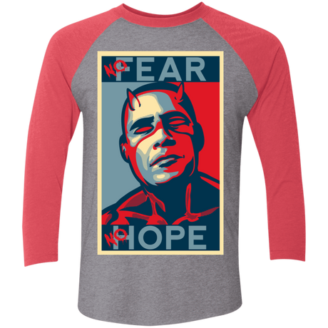 T-Shirts Premium Heather/Vintage Red / X-Small A man with no fear Men's Triblend 3/4 Sleeve