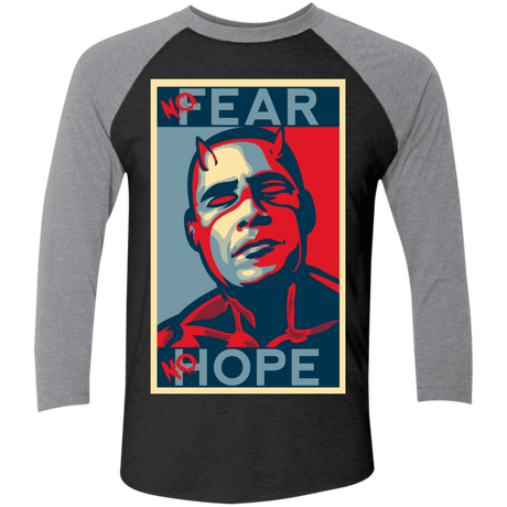 T-Shirts Vintage Black/Premium Heather / X-Small A man with no fear Men's Triblend 3/4 Sleeve