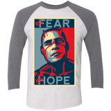 T-Shirts Heather White/Premium Heather / X-Small A man with no fear Triblend 3/4 Sleeve