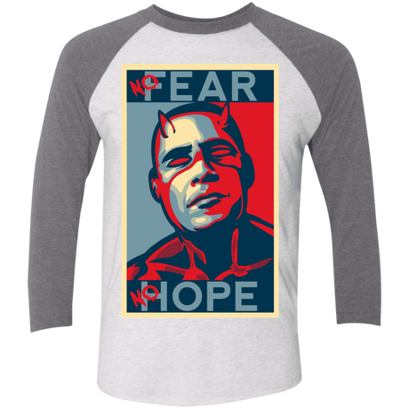 T-Shirts Heather White/Premium Heather / X-Small A man with no fear Triblend 3/4 Sleeve