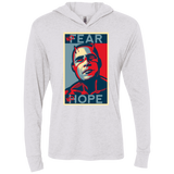 T-Shirts Heather White / X-Small A man with no fear Triblend Long Sleeve Hoodie Tee