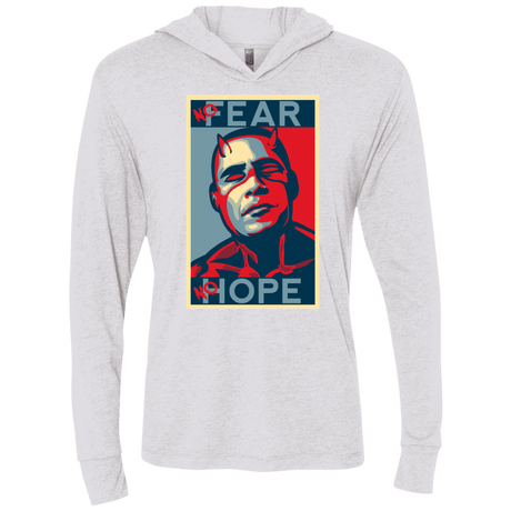 T-Shirts Heather White / X-Small A man with no fear Triblend Long Sleeve Hoodie Tee