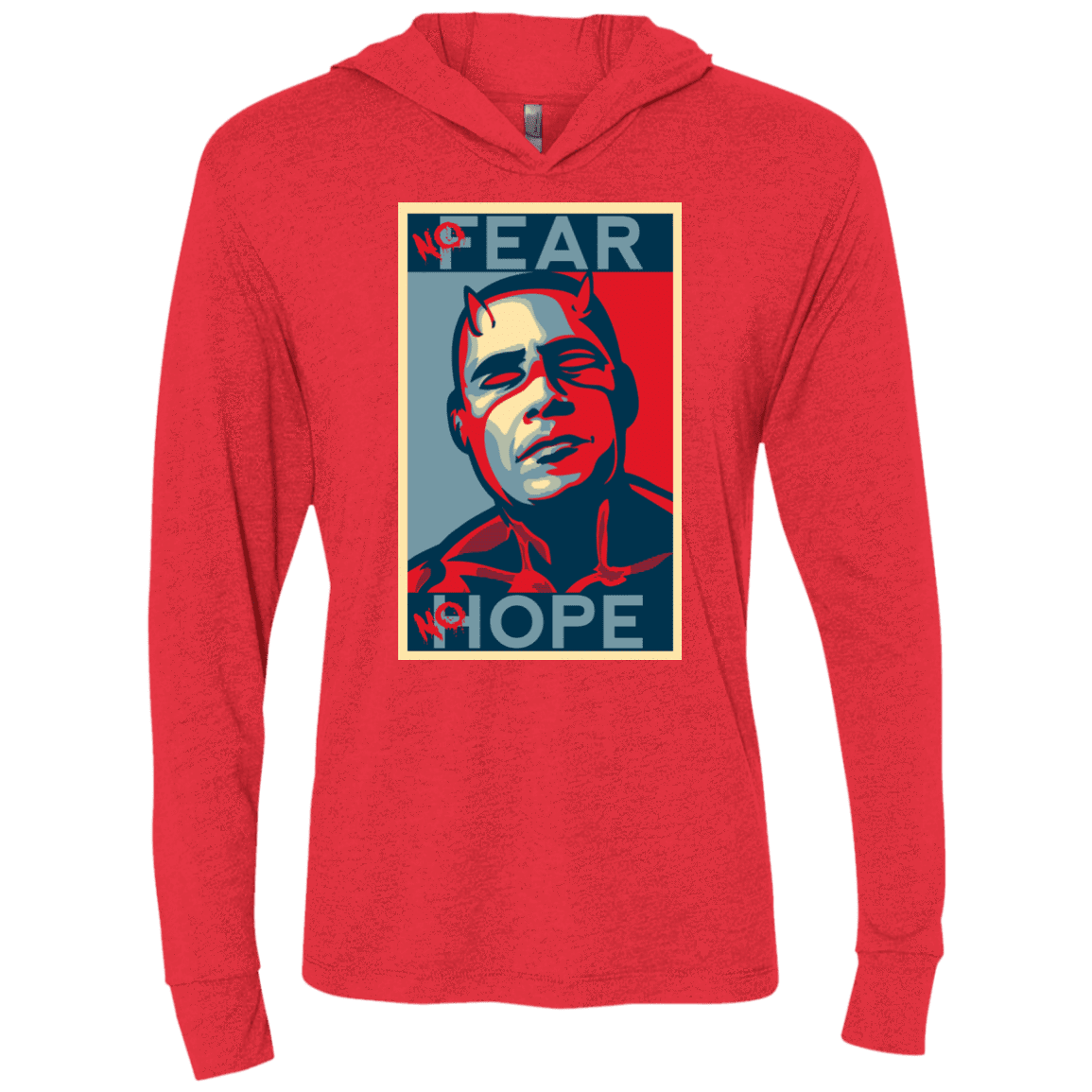 T-Shirts Vintage Red / X-Small A man with no fear Triblend Long Sleeve Hoodie Tee