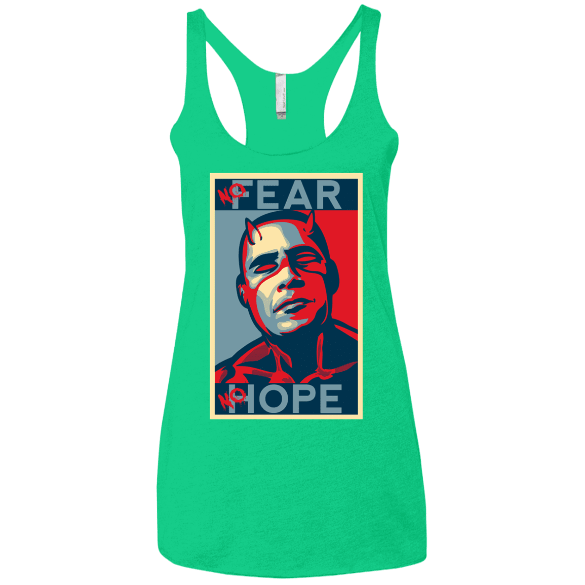 T-Shirts Envy / X-Small A man with no fear Women's Triblend Racerback Tank