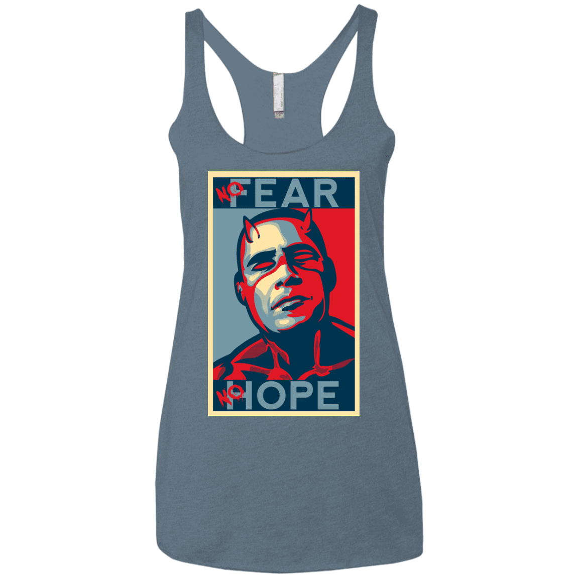 T-Shirts Indigo / X-Small A man with no fear Women's Triblend Racerback Tank