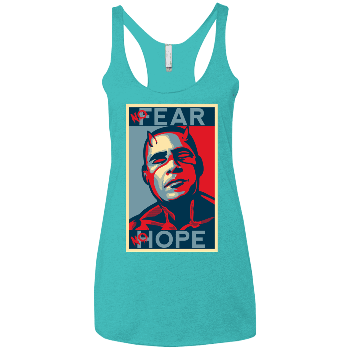 T-Shirts Tahiti Blue / X-Small A man with no fear Women's Triblend Racerback Tank