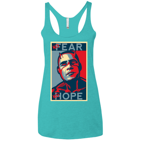 T-Shirts Tahiti Blue / X-Small A man with no fear Women's Triblend Racerback Tank