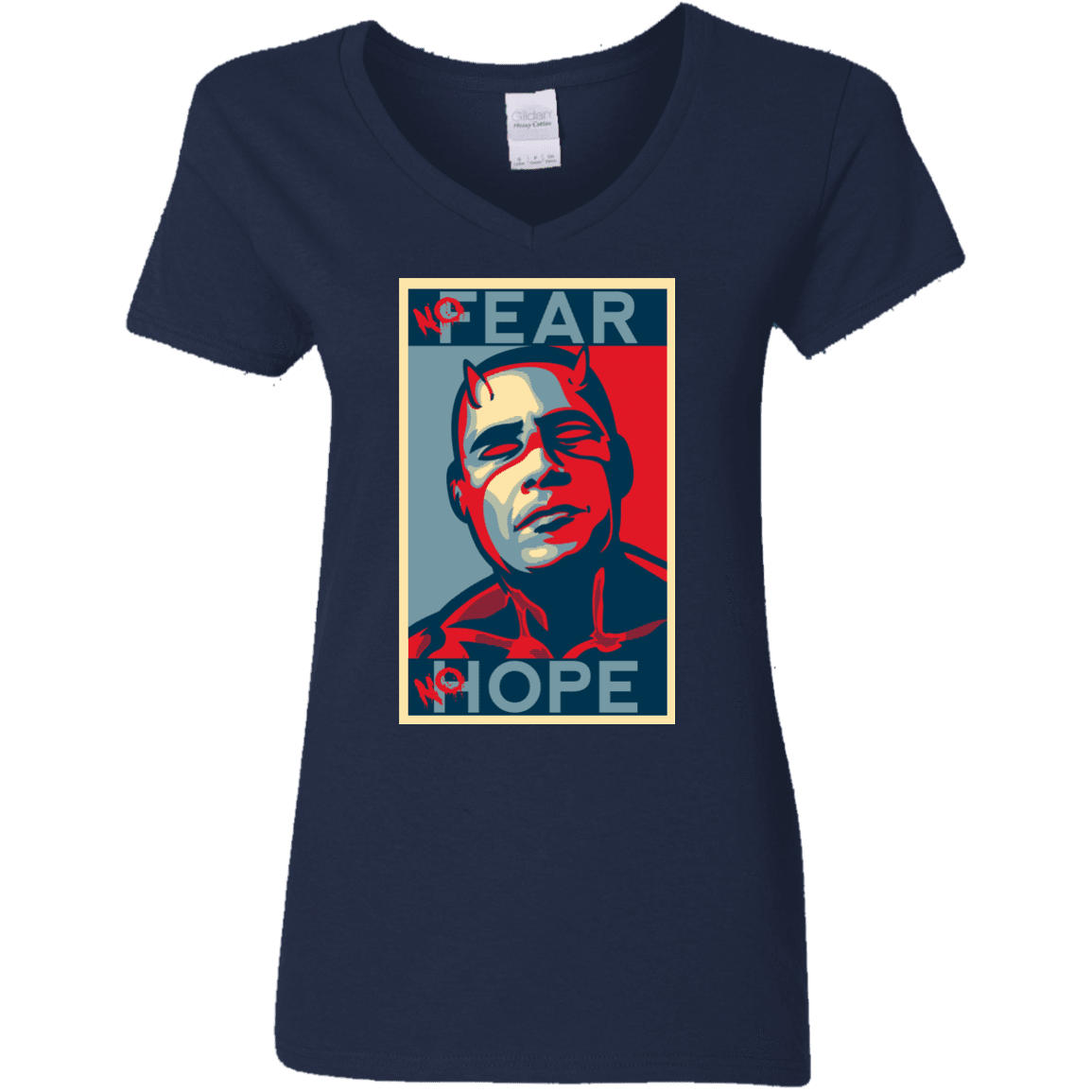 T-Shirts Navy / S A man with no fear Women's V-Neck T-Shirt