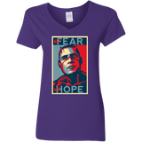 T-Shirts Purple / S A man with no fear Women's V-Neck T-Shirt