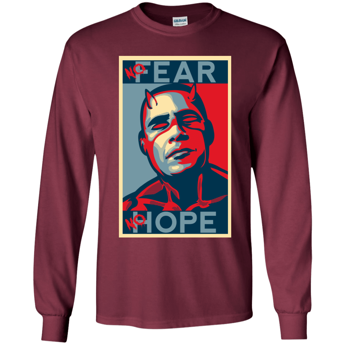 T-Shirts Maroon / YS A man with no fear Youth Long Sleeve T-Shirt