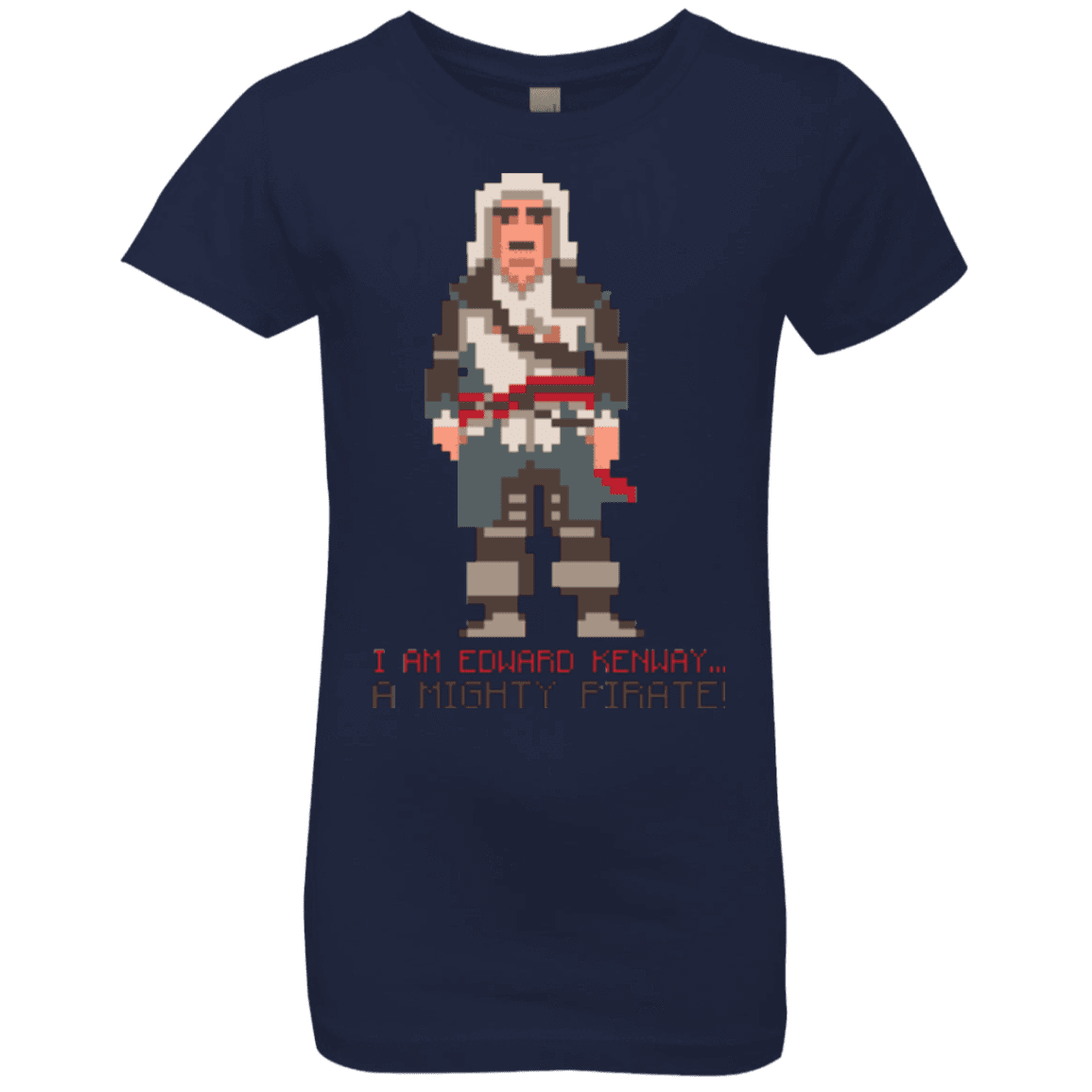 T-Shirts Midnight Navy / YXS A Mighty Pirate Girls Premium T-Shirt