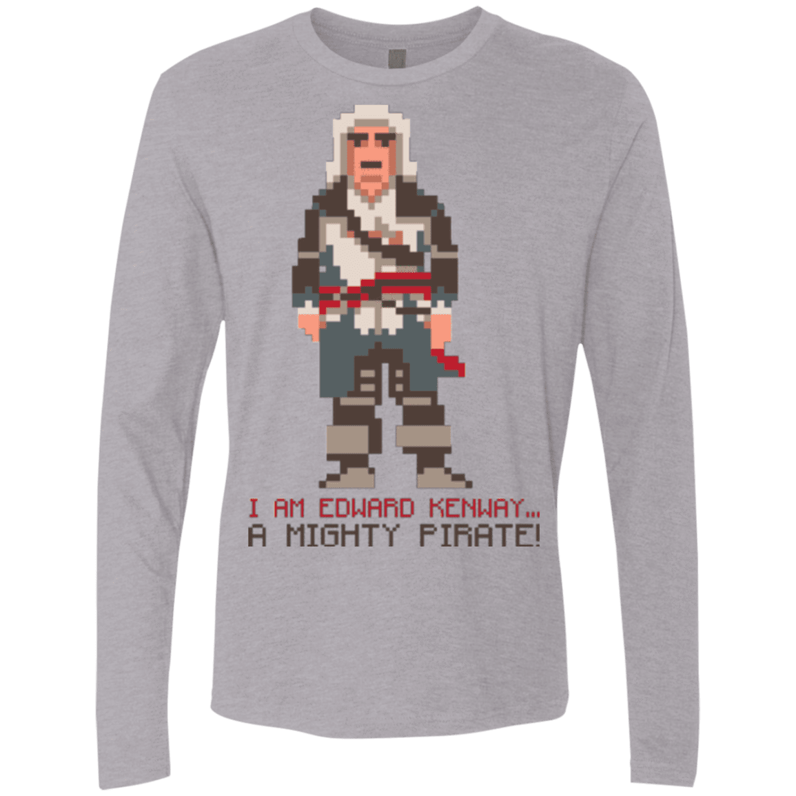 T-Shirts Heather Grey / Small A Mighty Pirate Men's Premium Long Sleeve
