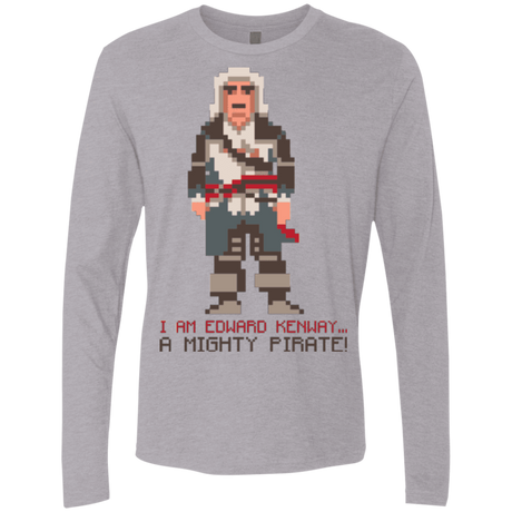 T-Shirts Heather Grey / Small A Mighty Pirate Men's Premium Long Sleeve