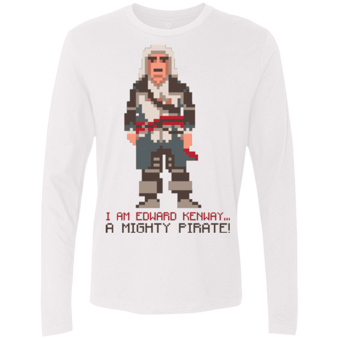 T-Shirts White / Small A Mighty Pirate Men's Premium Long Sleeve