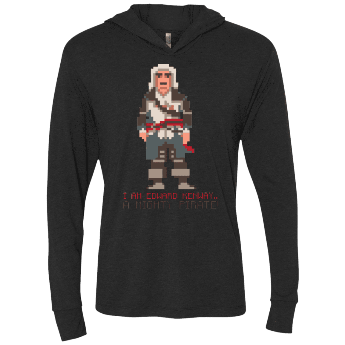 T-Shirts Vintage Black / X-Small A Mighty Pirate Triblend Long Sleeve Hoodie Tee