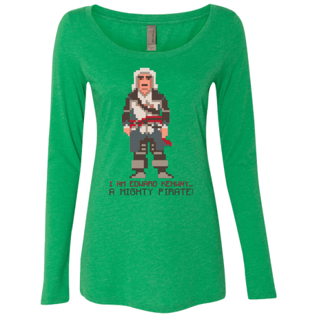T-Shirts Envy / Small A Mighty Pirate Women's Triblend Long Sleeve Shirt
