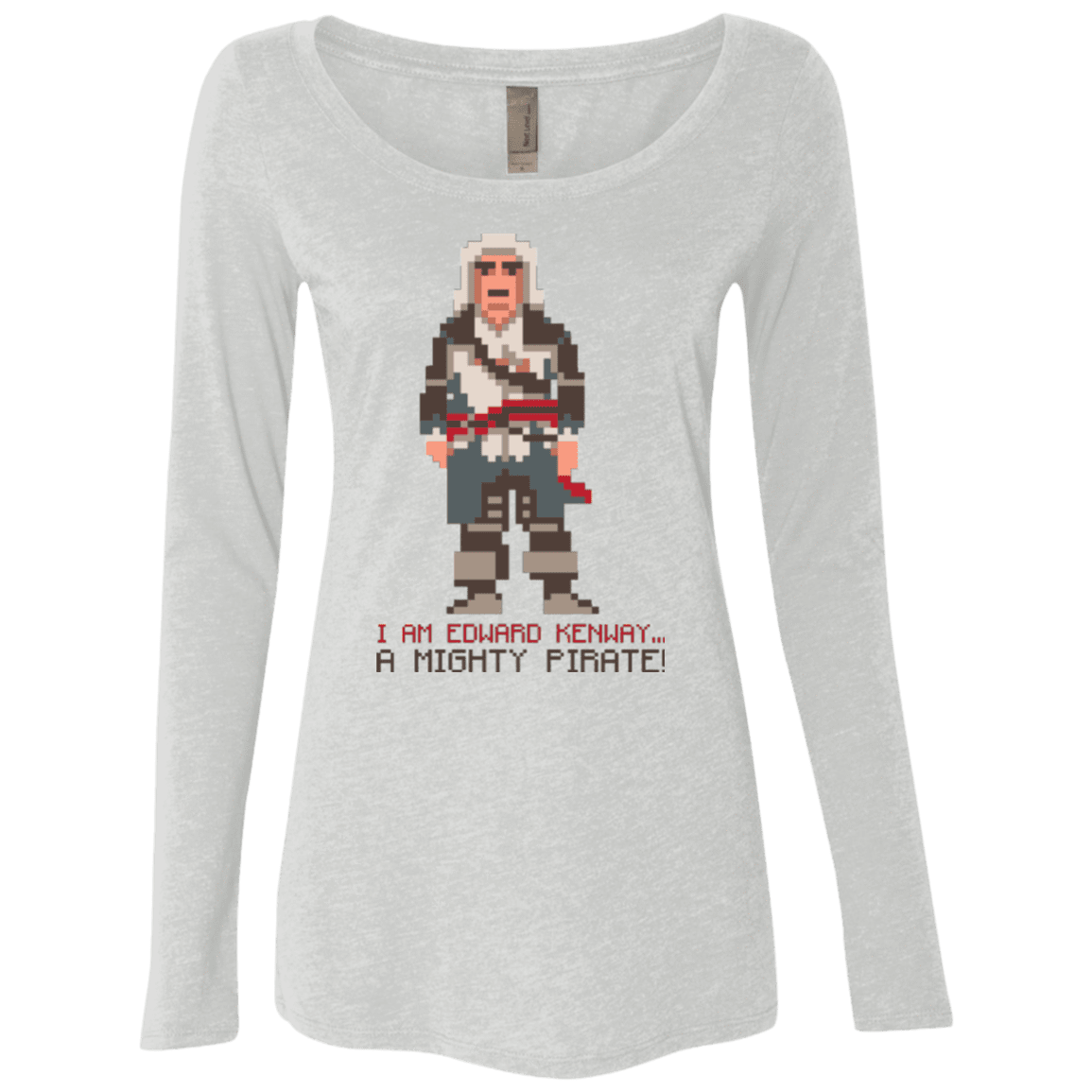 T-Shirts Heather White / Small A Mighty Pirate Women's Triblend Long Sleeve Shirt