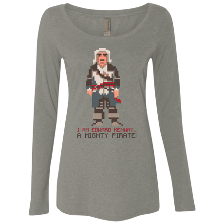 T-Shirts Venetian Grey / Small A Mighty Pirate Women's Triblend Long Sleeve Shirt