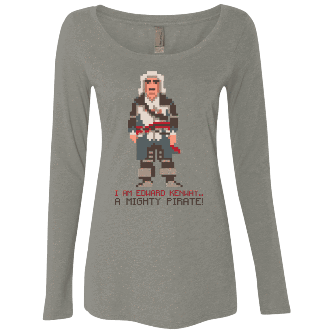 T-Shirts Venetian Grey / Small A Mighty Pirate Women's Triblend Long Sleeve Shirt