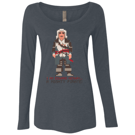 T-Shirts Vintage Navy / Small A Mighty Pirate Women's Triblend Long Sleeve Shirt