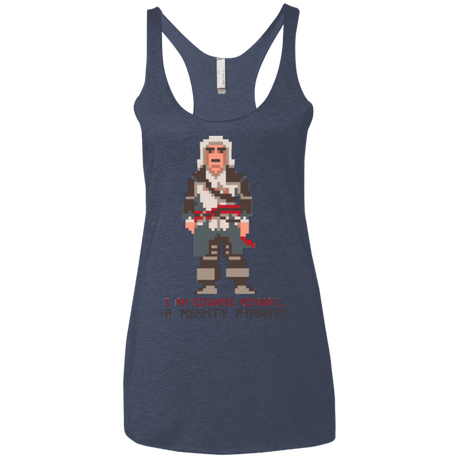 T-Shirts Vintage Navy / X-Small A Mighty Pirate Women's Triblend Racerback Tank